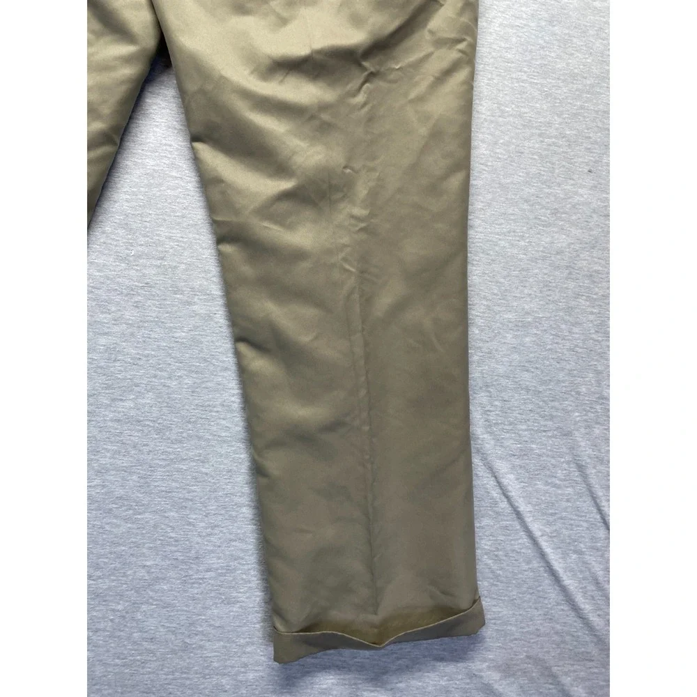 Perry Ellis Portfolio Dress Pants Mens 37x30.5 Tan Pleated Front Cuffed Hem
